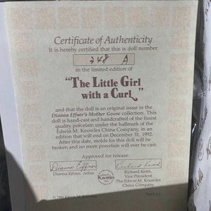 Knowle's Doll- The Little Girl With the Curl